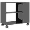 Side Table Sofa End Table With wheels High Gloss Chipboard Living Room Furniture