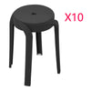 10x Stacking Plastic Dining Stool Space Saving Living Room Kitchen Chair Seating