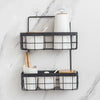2 Tier Wall Bathroom Shower Towel Storage Basket Rack Kitchen Caddy Shelf Holder