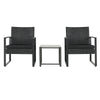 3Pcs Bistro Set Patio Garden Furniture Outdoor Indoor Table 2 Chair Rattan Style