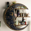 Moon Shelf For Crystal Display Wall Mounted Moon Wooden Shelves For Wall Déco
