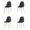 Set of 4 Dining Chairs Fabric Padded Seat Metal Legs Office Kitchen Lounge Chair