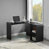 L-Shaped Home Office Desk Corner Computer Desk Black/White for Home Study Work
