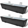 2X Outdoor Rattan Planter Set Balcony Trapezoid Planter Set 50cm 80cm CMC 0823~