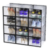 12x Clear Shoe Box Footwear Storage Case Plastic Stackable Shoes Display Boxes