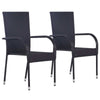 Stackable Outdoor Chairs 2/4/6 pcs Poly Rattan Bistro Garden Chairs Patio Seat