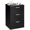 Modern Bedside Table Storage Nightstand Cabinet w/ 3 Drawers Bedroom Furniture
