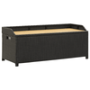 Garden Storage Bench Storage Cabinet Organizer Shelves 120 cm Poly Rattan Black