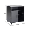 Mobile Home Office Filing Cabinet Printer Stand Unit 360 Degree Casters w/ Door
