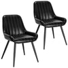 2x Dining Chairs w/ Backrest Faux Leather Padded Chairs Living Room Restaurant