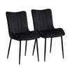 Set of 2 Dining Chairs Velvet Padded Seat Metal Legs High Back Chairs Kitchen UK