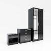 Modern High Gloss Wardrobe Chest of Drawers Bedside Table Bedroom Furniture Set