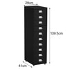 10 Drawer Metal Home Office Filing Cabinet Large File Storage Cupboard w/Castors