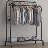 Heavy Duty Double Clothes Rail Hanging Rack Garment Display Stand Storage Shelf