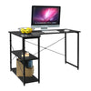 L-Shaped Corner Computer Desk Writing PC Workstation Study Table w/ Shelves MDF