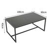 100cm Minimalist Coffee Table Tea Center Dining Table Sturdy Metal Legs Support