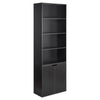 6 Tier Bookcase With 2 Door Cupboard Cabinet Storage Shelving Display Wood Shelf