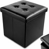 Folding Storage Ottoman Box Footstool Faux Leather Storage Box with Lid Toy Gift