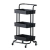 3 Tier Slim Kitchen Storage Trolley Cart Rack Tray Shelf Rolling Wheel W/ Handle