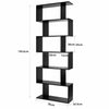 Wooden Bookshelves 6 Tier Storage shelf S Shape Bookcase Display Shelving Unit