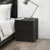 Modern Bedside Table Cabinet with 2 Drawers Nightstand Bedroom White Black NEW