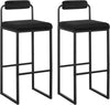 WOLTU 2 pc Vevet Bar Stools W/ Back Rest Kitchen Dining Furniture Bar Chairs