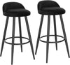 2x Tall Bar Stool, Bar Chair with Backrest, Kitchen Stool, Breakfast Stool