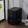 3 Drawers Metal Home Office Filing Cupboard Unit on Castors Cabinet White/Black