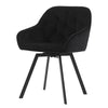 2 x Rotatable Dining Chairs Padded Velvet Seat Metal Legs Swivel Kitchen Modern