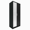 2 Door Wardrobe with Mirror Multicolor High Gloss Storage Hanging Rail Furniture