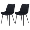 2x Dining Chairs Living Room Chairs with Velvet +metal Backrest Counter Chairs