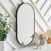 Black/Gold Oval Mirror Bathroom Bedroom Makeup Dressing Mirror Wall Mounted