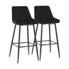 2X Modern Bar Stools Velvet Breakfast Stool Kitchen Pub Chair Metal Leg