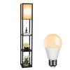 Wooden Floor Lamp 160cm Standing Lounge Lighting 4-Tier Storage Shelf with BULB