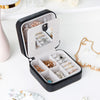 Small Portable Jewellery Box Organizer PU Leather with Mirror for Ring Necklace