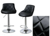 2X Bar Stools PU Leather Swivel Gas Lift Chair Kitchen Breakfast Pub Black,Grey