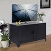Industrial TV Cabinet Stand Media Center Steel Shelf Doors Storage System