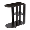 NICEME C-Shaped End Table for Living Room 30cm Narrow Side Table on Casters