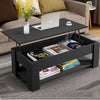 Modern Sliding Top Coffee Table with Bottom Shelf and Hidden Storage Tea Table