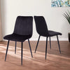 Set of 2 Velvet Dining Chairs Soft Padded Seat Metal Legs Modern Office Kitchen