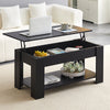 Wooden Coffee Table With Lift Up Top Storage Area and Magazine Shelf