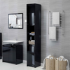 High Gloss Bathroom Tallboy Cabinet Modern Cupboard Storage Shelf Furniture Unit