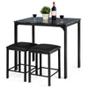 3PCS High Table & Chair Set Bar Kitchen Dining Breakfast Furniture Padded Stools