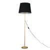 MiniSun Floor Lamp - Modern Gold Stem Living Room Light XL Shade LED Bulb A+