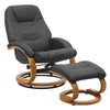 Faux Leather Recliner Chair Lounge Armchair Sofa W/ Foot Stool Metal Base Chairs