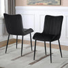 Pair Velvet Dining Chair High Back Chair Set with Metal Legs Modern Kitchen