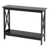 Side Table 2-Tier End Table w/ Drawer Open Shelf Wooden Nightstand Stable Narrow