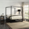 ASHWELL 4 POSTER METAL BED FRAME BLACK/WHITE - SINGLE/SMALL DOUBLE/DOUBLE/KING