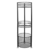 Metal Shower Caddy Corner Shelf Bathroom Rack Mesh 3 Baskets Storage Unit Stand