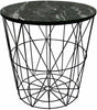 Wire Side Table Retro Metal Basket Marble Top Storage Table Home Furniture